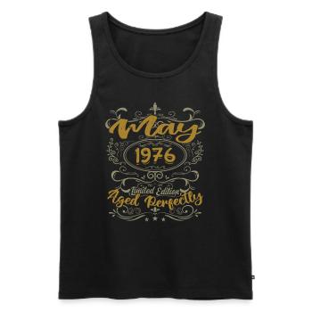 Born in May 1976 Birthday May 1976 bday may 1976 - Men's Premium Organic Tank Top - black - Front - Michal (187cm)