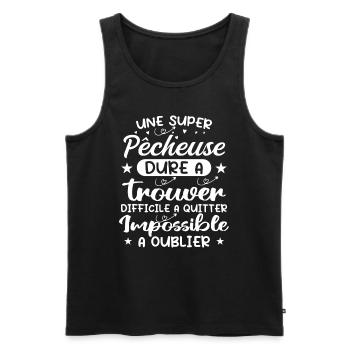 Une Super Pêcheuse - Cadeau pecheuse - Débardeur bio Premium Homme - noir - Devant - Michal (187cm)