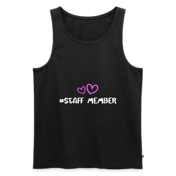 Staff Member Heart Love - Men's Premium Organic Tank Top - black - Front - Michal (187cm)