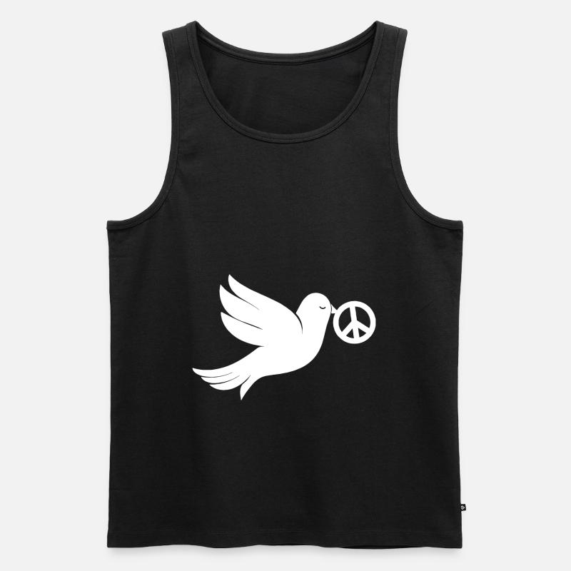 Friedenstaube Peacezeichen - Männer Premium Bio Tank Top - Schwarz