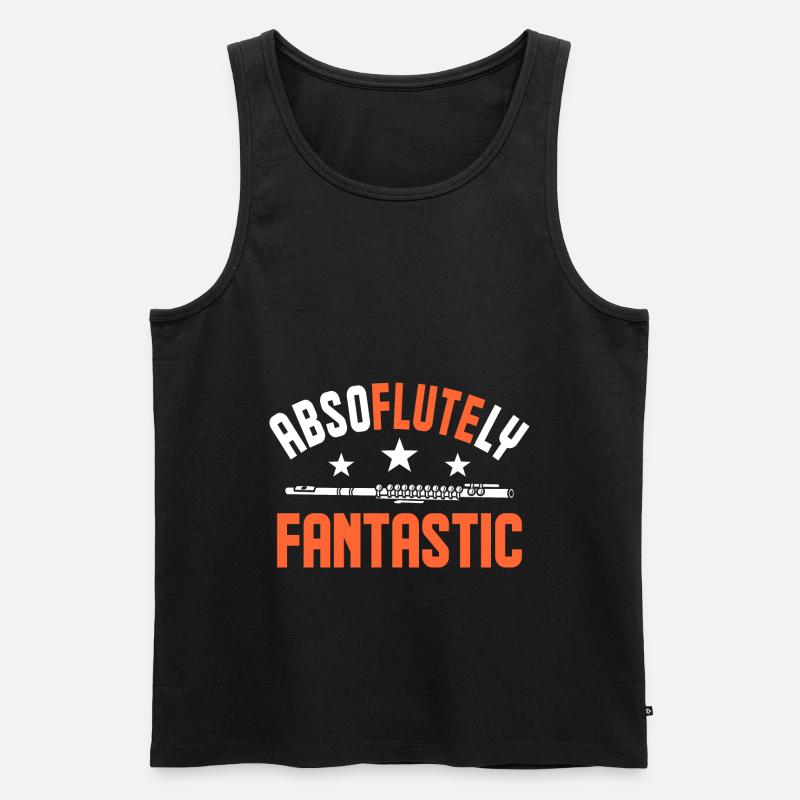 Querflöte Seitengeblasene Flöte - Männer Premium Bio Tank Top - Schwarz