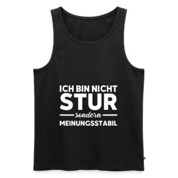 Ich bin nicht stur nur Meinungsstabil Spruch - Männer Premium Bio Tank Top - Schwarz - Vorne - Michal (187cm)