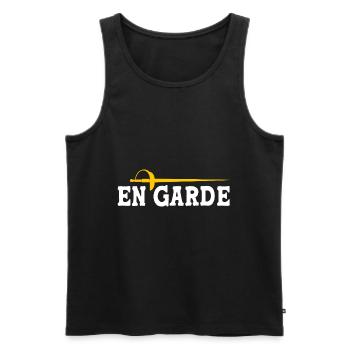 Fechten - Männer Premium Bio Tank Top - Schwarz - Vorne - AI Model Male 178 light (178cm)