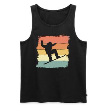 Snowboarding mit Snowboard retro vintage - Männer Premium Bio Tank Top - Schwarz - Vorne - Michal (187cm)