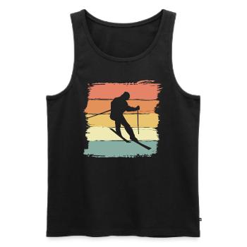 Ski Retro Vintage ski cadeau rétro - Débardeur bio Premium Homme - noir - Devant - Michal (187cm)