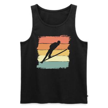 Ski springen Skispringen retro vintage - Männer Premium Bio Tank Top - Schwarz - Vorne - Michal (187cm)