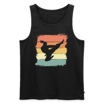 Frauen Taekwondo Kampfsport vintage retro - Männer Premium Bio Tank Top - Schwarz - Vorne - Michal (187cm)