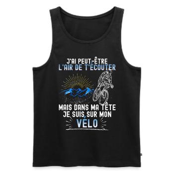 Homme Cycliste Citation Drôle Vélo - Débardeur bio Premium Homme - noir - Devant - Michal (187cm)