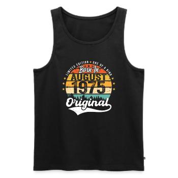 August 1975 Geburtstag Geschenkideen 1975 August - Männer Premium Bio Tank Top - Schwarz - Vorne - Michal (187cm)