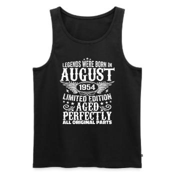 August 1954 Jubilee 1954 Legends August - Men's Premium Organic Tank Top - black - Front - Michal (187cm)