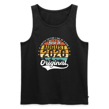 August 2020 Geburtstag Geschenkideen 2020 August - Männer Premium Bio Tank Top - Schwarz - Vorne - AI Model Male 178 light (178cm)