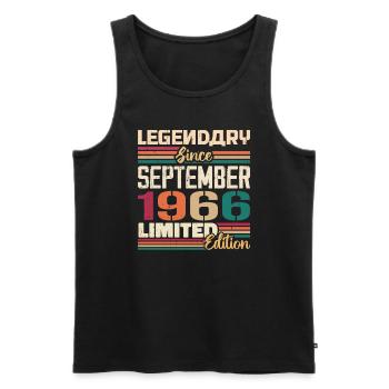 September 1966 Jubilee 1966 September Gift - Men's Premium Organic Tank Top - black - Front - AI Model Male 178 light (178cm)