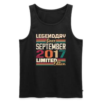September 2017 Anniversary 2017 September Gift - Men's Premium Organic Tank Top - black - Front - AI Model Male 178 light (178cm)