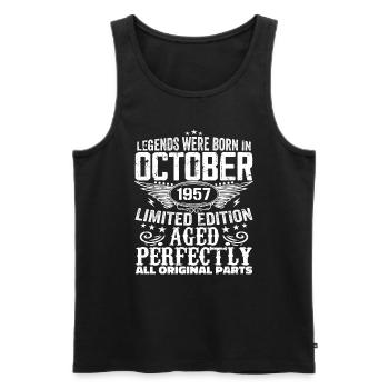 Legends are born in October 1957 - 1957 - Men's Premium Organic Tank Top - black - Front - Michal (187cm)