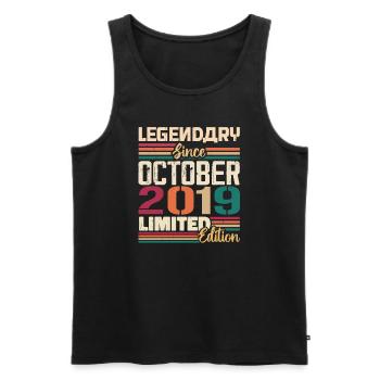Oktober 2019 Vintage - Geburtstagsgeschenk 2019 - Männer Premium Bio Tank Top - Schwarz - Vorne - AI Model Male 178 light (178cm)
