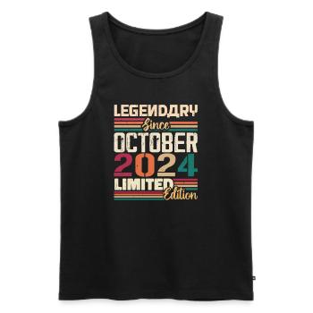 October 2024 Vintage - Birthday Gift 2024 - Men's Premium Organic Tank Top - black - Front - Michal (187cm)