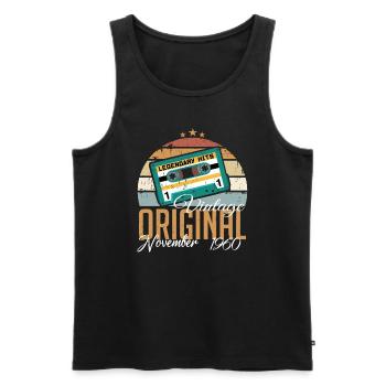 Born in November 1960 Retro - Men's Premium Organic Tank Top - black - Front - Michal (187cm)