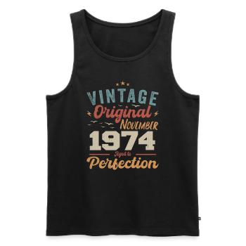 Legendary since November 1974 - 1974 - Men's Premium Organic Tank Top - black - Front - Michal (187cm)