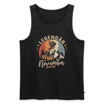 Legendär Seit November 2019 - 2019 - Männer Premium Bio Tank Top - Schwarz - Vorne - Michal (187cm)