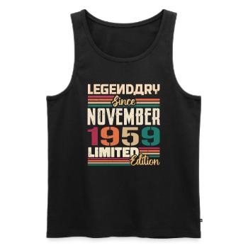 Legendary since November 1959 - Gift 1959 - Men's Premium Organic Tank Top - black - Front - AI Model Male 178 light (178cm)