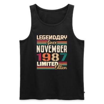 Legendary since November 1987 - Gift 1987 - Men's Premium Organic Tank Top - black - Front - Michal (187cm)
