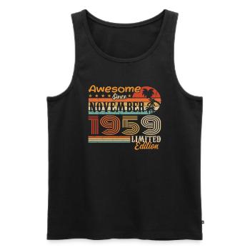 A legend was born in November 1959 - 1959 - Men's Premium Organic Tank Top - black - Front - Michal (187cm)