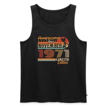 Eine Legende wurde im November 1971 geboren - 1971 - Männer Premium Bio Tank Top - Schwarz - Vorne - Michal (187cm)