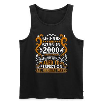 Legends Are Born In 2000 Birthday Gift -2000 - Men's Premium Organic Tank Top - black - Front - AI Model Male 178 light (178cm)