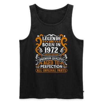 Legends Are Born In 1972 Geburtstagsgeschenk -1972 - Männer Premium Bio Tank Top - Schwarz - Vorne - Michal (187cm)
