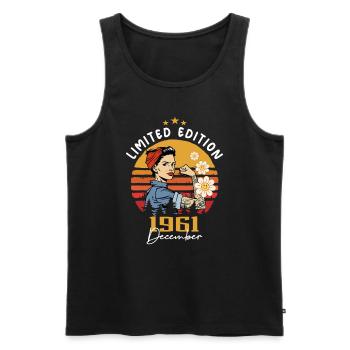 December 1961 Birthday Present December 1961 - Men's Premium Organic Tank Top - black - Front - Michal (187cm)