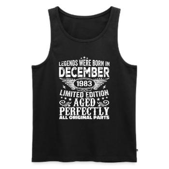 Dezember 1983 Jahrestag Dezember 1983 Dezember - Männer Premium Bio Tank Top - Schwarz - Vorne - Michal (187cm)