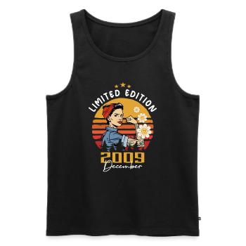 Dezember 2009 Geburtstagsgeschenk Dezember 2009 - Männer Premium Bio Tank Top - Schwarz - Vorne - AI Model Male 178 light (178cm)