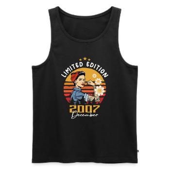 Dezember 2007 Geburtstagsgeschenk Dezember 2007 - Männer Premium Bio Tank Top - Schwarz - Vorne - AI Model Male 178 light (178cm)