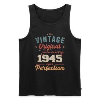 January 1945 Legend for 79 years - Men's Premium Organic Tank Top - black - Front - Michal (187cm)