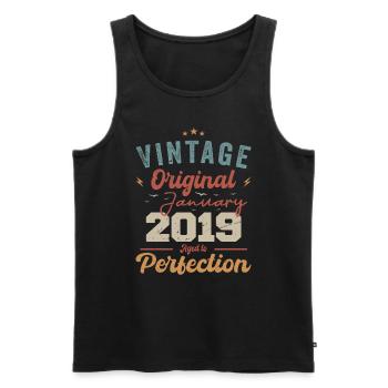 Januar 2019 Legende seit 5 Jahren - Männer Premium Bio Tank Top - Schwarz - Vorne - Michal (187cm)