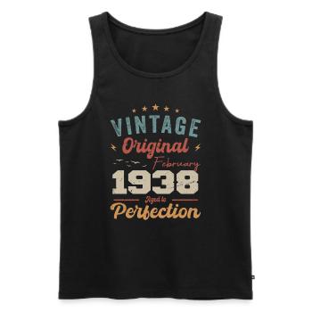 Born in February 1938 vintage 1938 birthday - Men's Premium Organic Tank Top - black - Front - Michal (187cm)