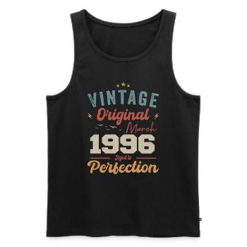 March 1996 Vintage Born Vintage Birthday - Men's Premium Organic Tank Top - black - Front - Michal (187cm)