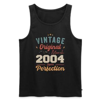Mars 2004 Vintage Born Vintage Anniversaire - Débardeur bio Premium Homme - noir - Devant - Michal (187cm)