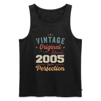 March 2005 Vintage Born Vintage Birthday - Men's Premium Organic Tank Top - black - Front - AI Model Male 178 light (178cm)
