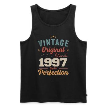 March 1997 Vintage Born Vintage Birthday - Men's Premium Organic Tank Top - black - Front - Michal (187cm)
