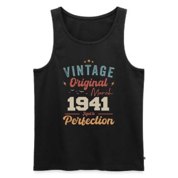 März 1941 Jahrgang geboren Vintage Geburtstag - Männer Premium Bio Tank Top - Schwarz - Vorne - Michal (187cm)