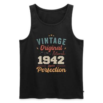März 1942 Jahrgang geboren Vintage Geburtstag - Männer Premium Bio Tank Top - Schwarz - Vorne - Michal (187cm)