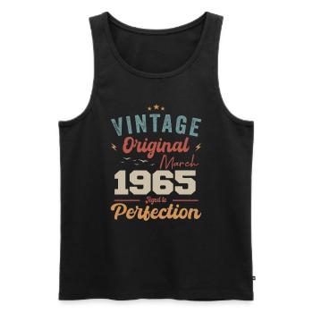 März 1965 Jahrgang geboren Vintage Geburtstag - Männer Premium Bio Tank Top - Schwarz - Vorne - AI Model Male 178 light (178cm)
