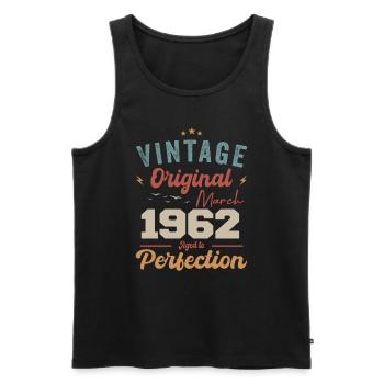 März 1962 Jahrgang geboren Vintage Geburtstag - Männer Premium Bio Tank Top - Schwarz - Vorne - Michal (187cm)