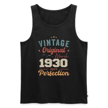 März 1930 Jahrgang geboren Vintage Geburtstag - Männer Premium Bio Tank Top - Schwarz - Vorne - AI Model Male 178 light (178cm)