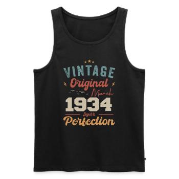März 1934 Jahrgang geboren Vintage Geburtstag - Männer Premium Bio Tank Top - Schwarz - Vorne - Michal (187cm)
