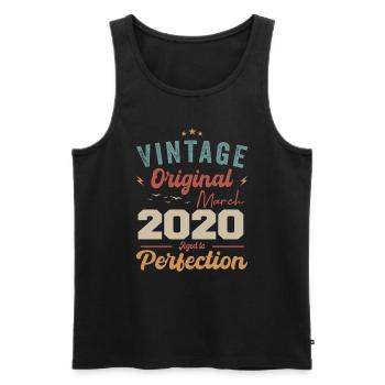 March 2020 Vintage Born Vintage Birthday - Men's Premium Organic Tank Top - black - Front - Michal (187cm)