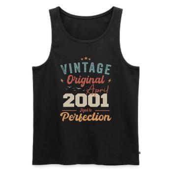 Vintage Geboren im April 2001 Geburtstagsgeschenk - Männer Premium Bio Tank Top - Schwarz - Vorne - Michal (187cm)