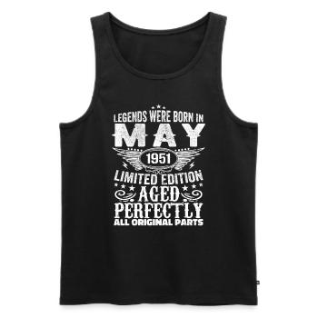 Mai 1951 Geburtstagsgeschenk Mai 1951 Mai - Männer Premium Bio Tank Top - Schwarz - Vorne - Michal (187cm)