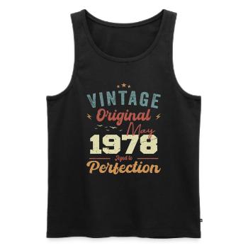 Mai 1978 Geburtstag Mai 1978 Geschenk Mai 1978 - Männer Premium Bio Tank Top - Schwarz - Vorne - Michal (187cm)